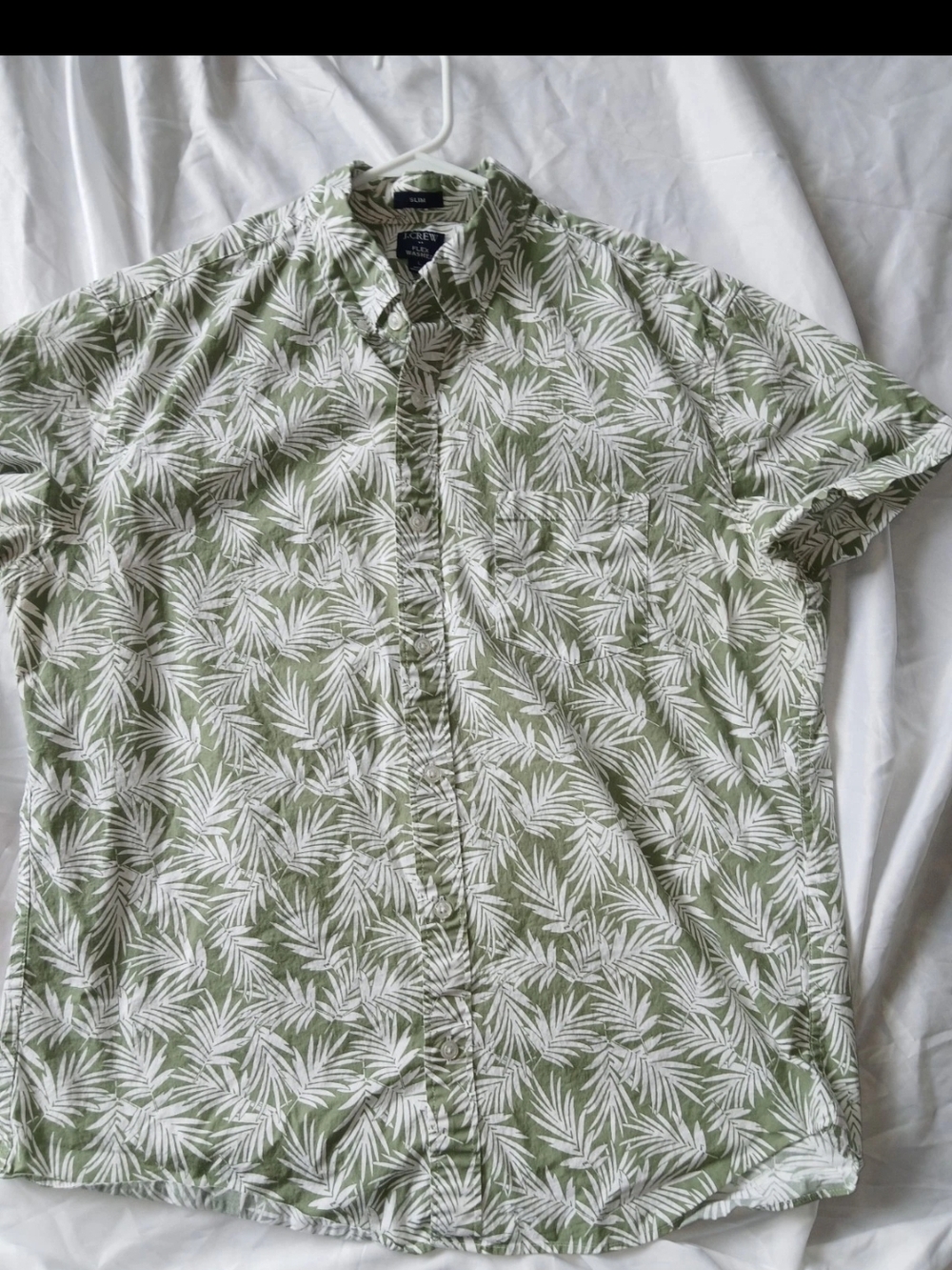 New J Crew Flex Washed Button Down Shirt Men’s Size large Slim Short Sleeve